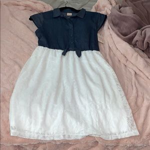 Teen white and Blue  lace dress